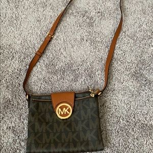 MK brown logo crossbody